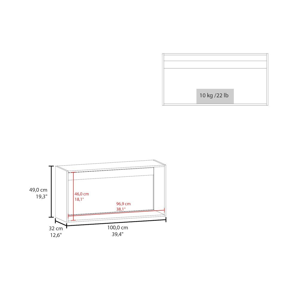 Oklahoma Wall Cabinet in melamine, Two Doors. Picture 6
