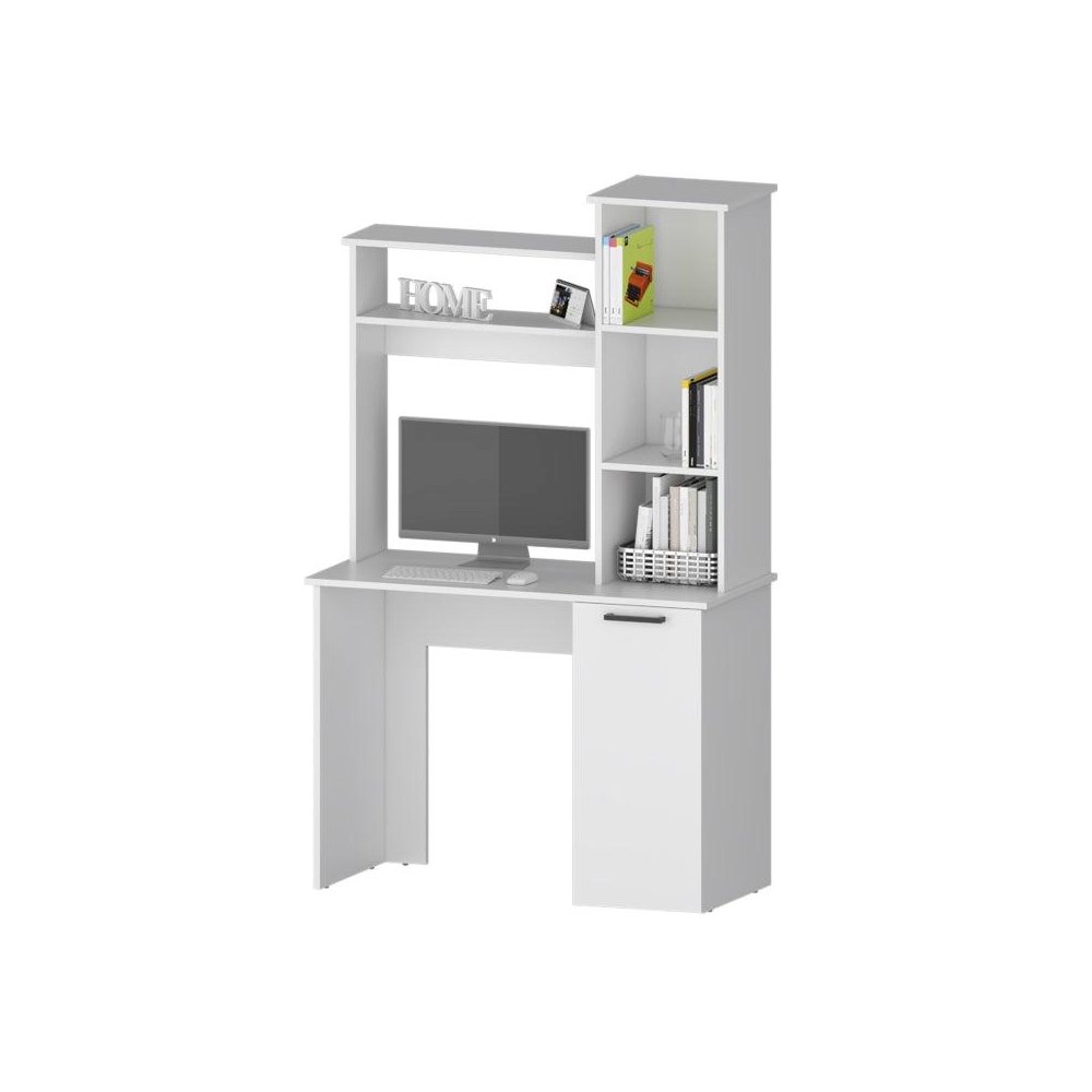 Rumford Computer Desk with Hutch and 3-Tier Storage Shelves. Picture 6