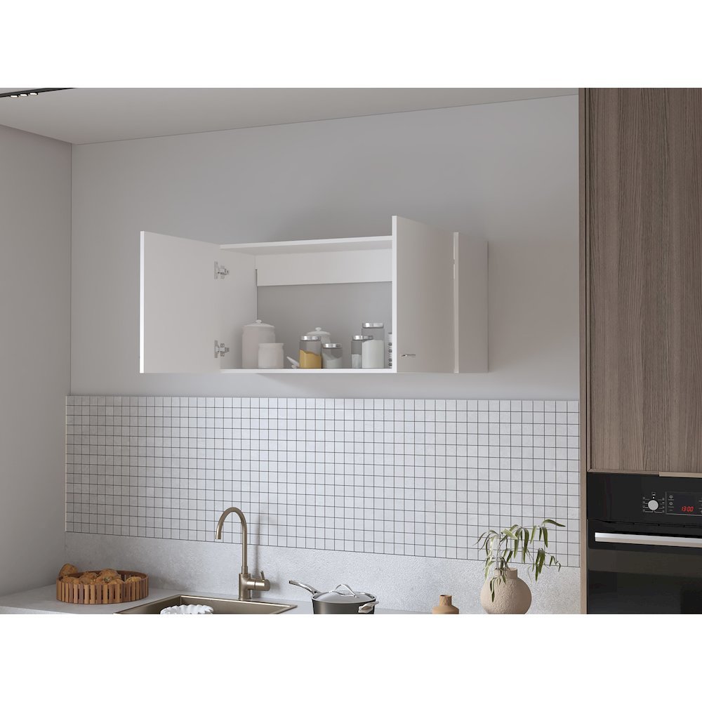 Oklahoma Wall Cabinet in melamine, Two Doors. Picture 8