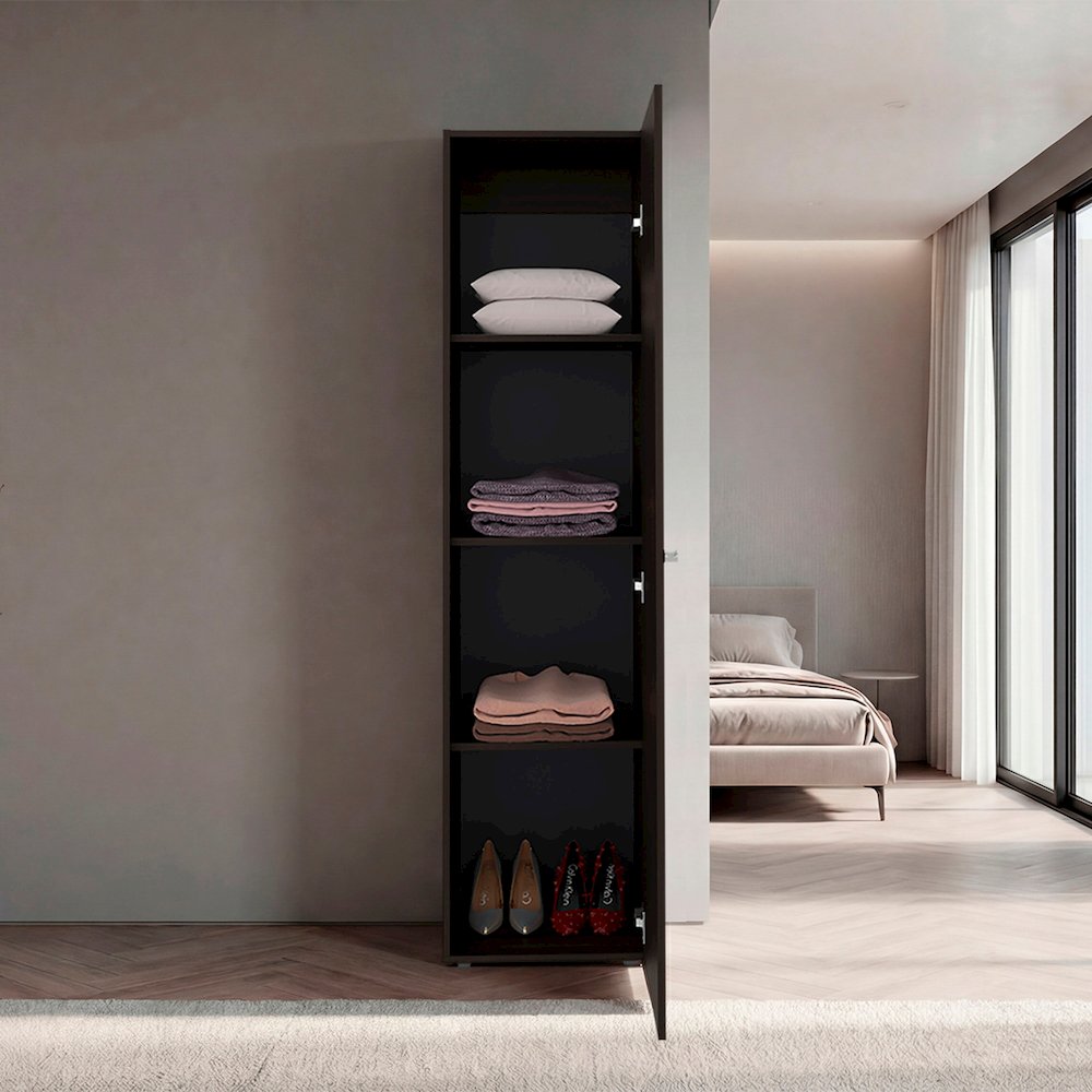 Saily Storage Cabinet with 4 Shelves and Mirror on Door, Modern Design. Picture 4