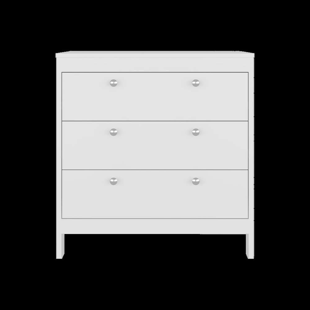RETI 3-Drawer Chest with Functional Storage and Modern Design, WHITE. Picture 1