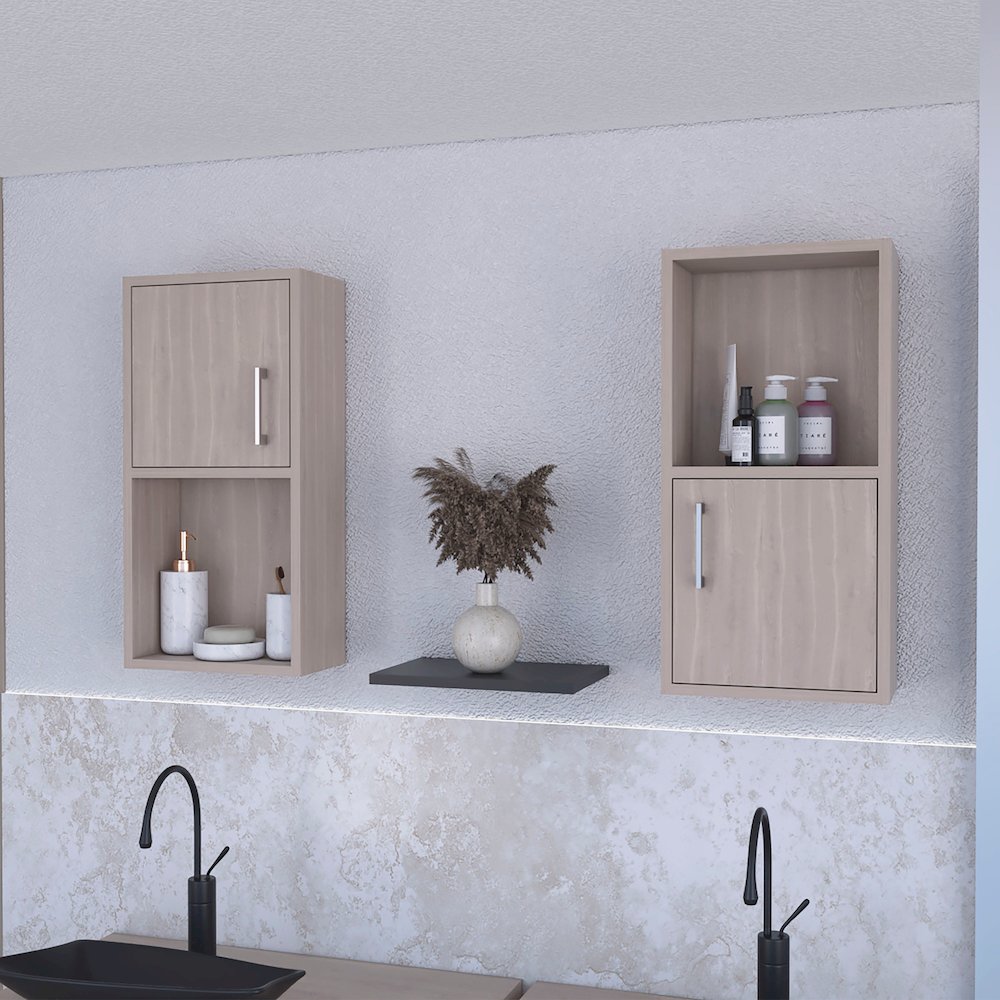 Dixie 2 bathroom medicine cabinets with storage with open shelf. Picture 7