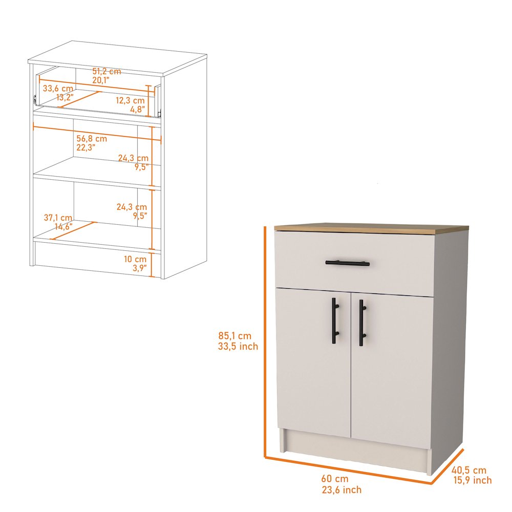 Cope kitchen Pantry in melamine with 2 doors and 1 drawer.. Picture 2