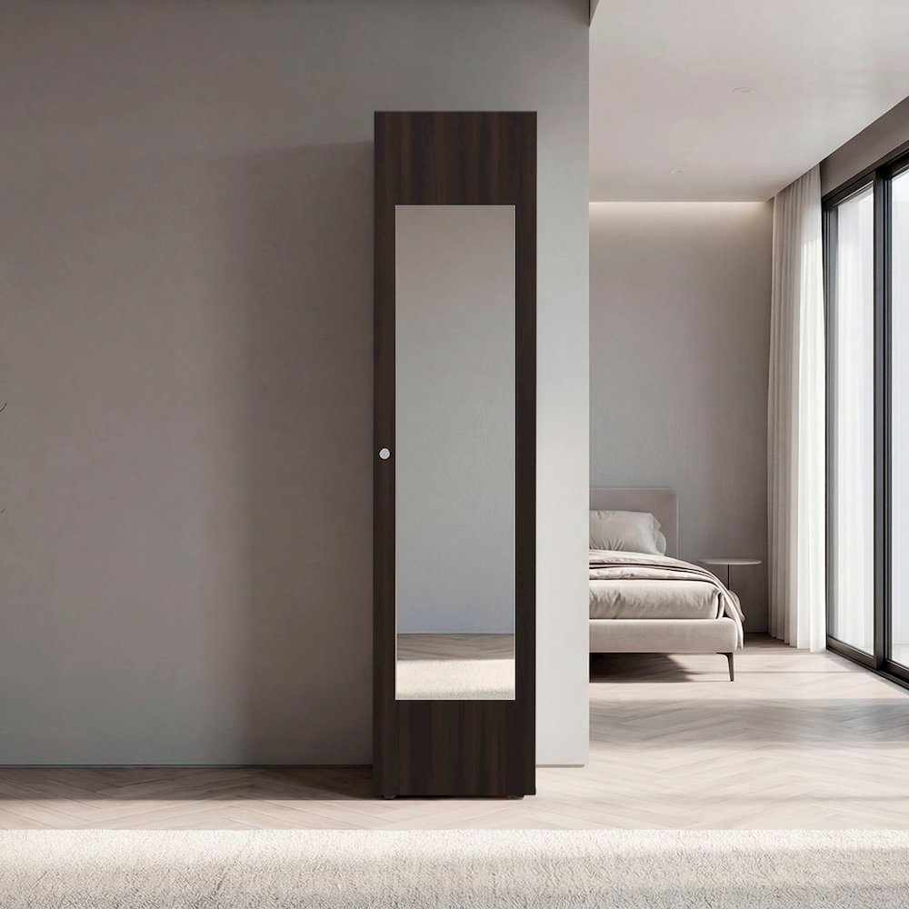 Saily Storage Cabinet with 4 Shelves and Mirror on Door, Modern Design. Picture 2