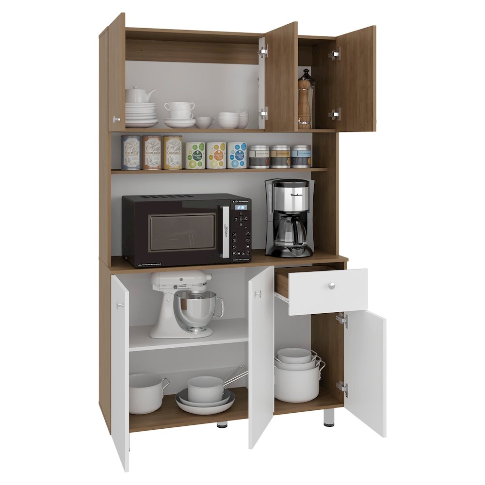 Dread Kitchen Storage Cabinet with Microwave Shelf and 3 Compartments. Picture 6
