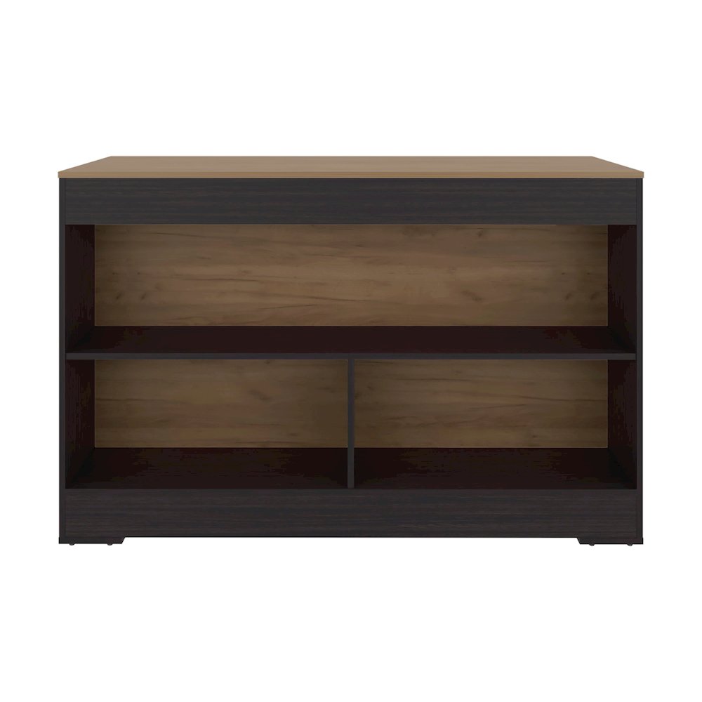 Worland,Kitchen Island with Open Storage and Multi-Purpose Shelving,Wenge. Picture 1