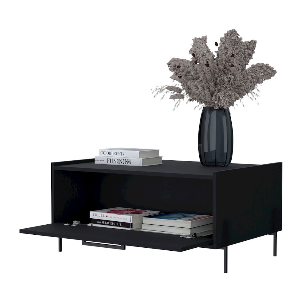 Glendale Coffee Table with Flip-Down Door in Melamine, Wenge. Picture 4