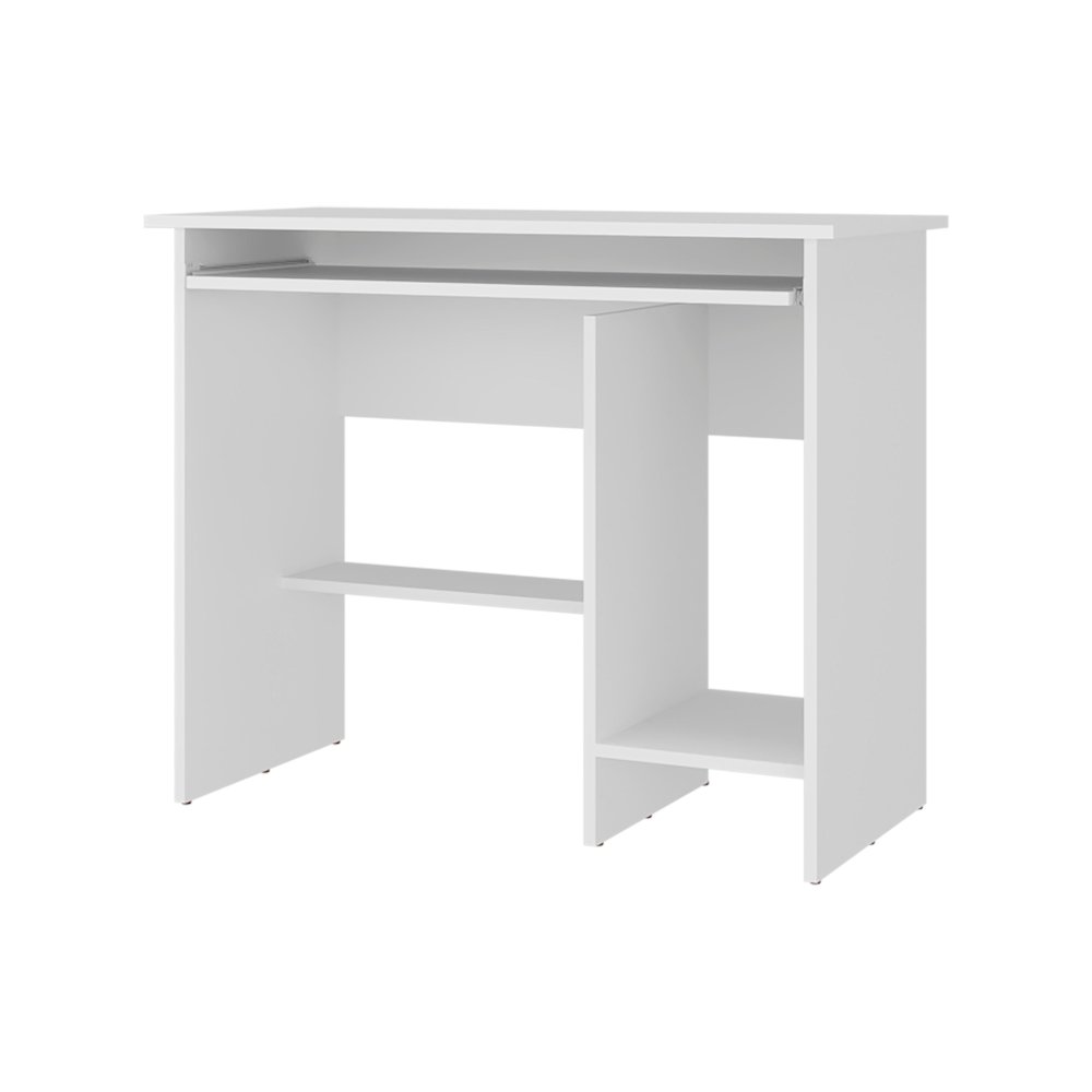 Rio Computer Desk with Open Storage, White. Picture 1