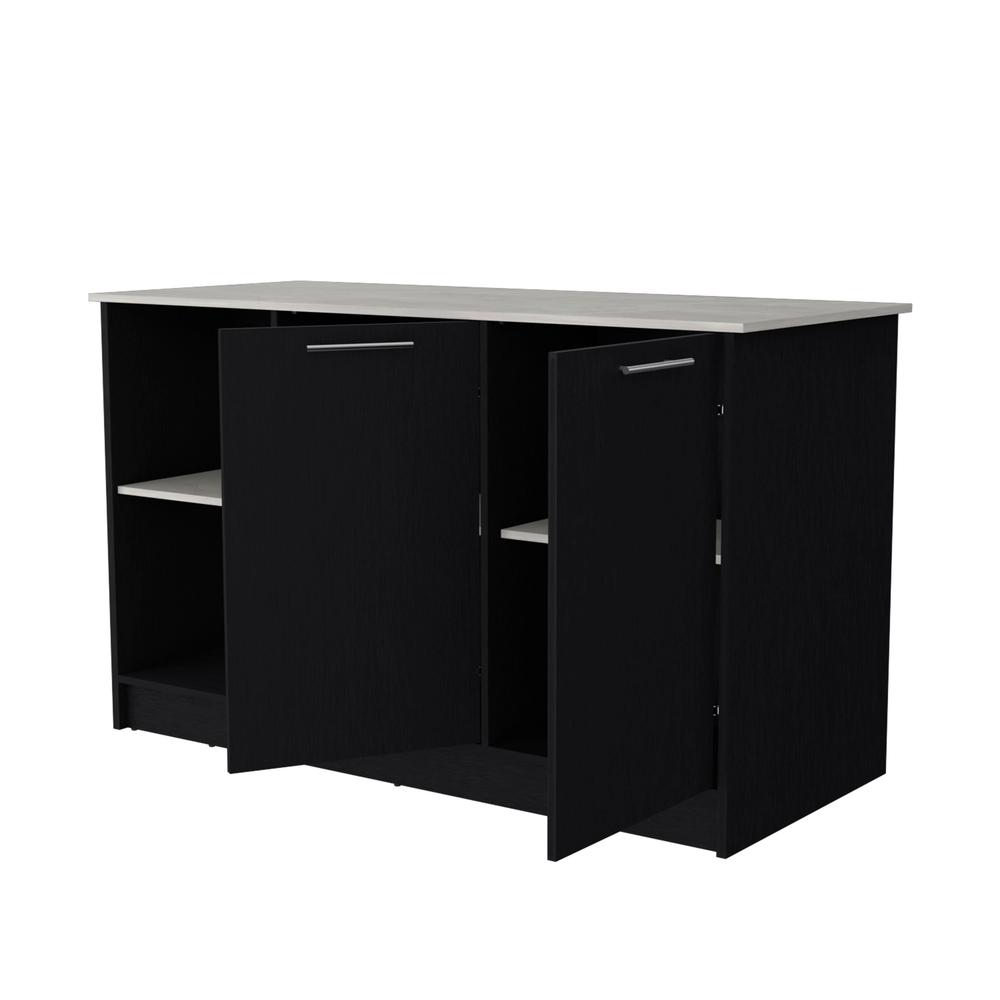 Mercury Kitchen Island with spacious Countertop, Double Door Cabinets. Picture 5