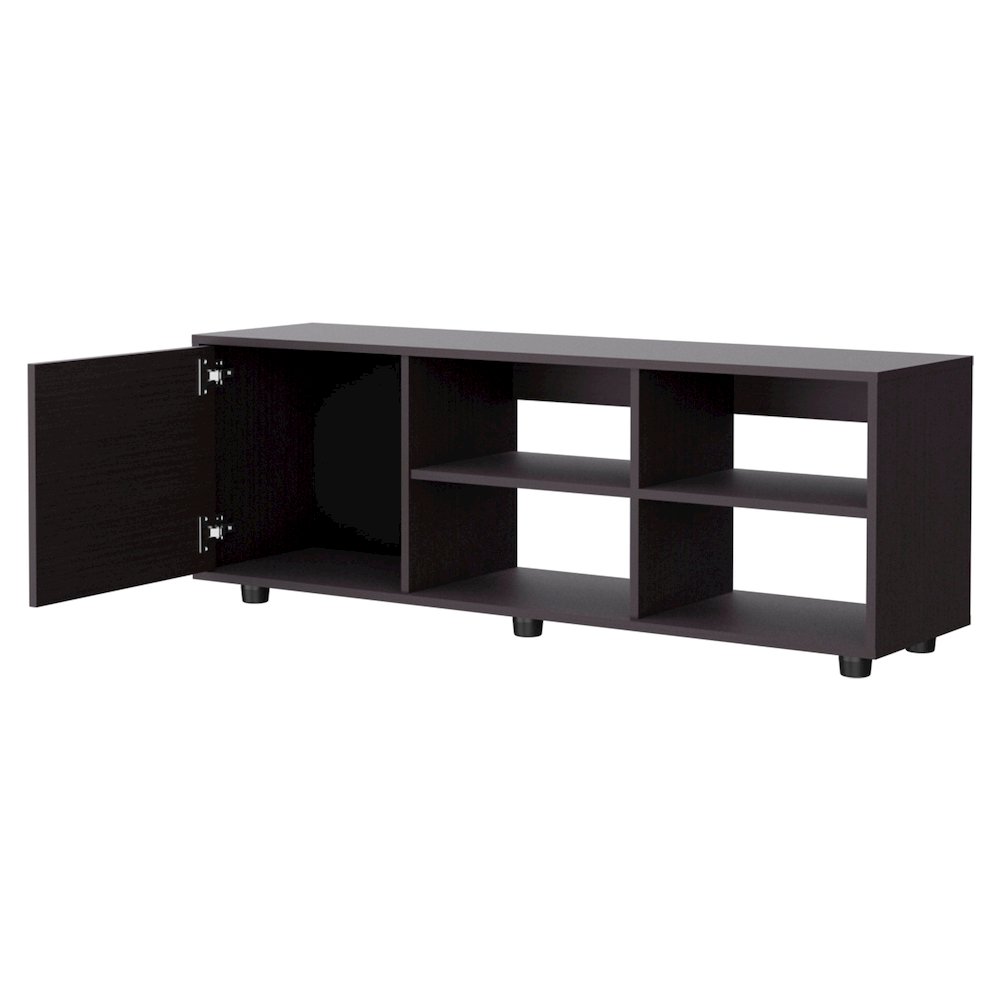 Parker TV Stand with a Door and Open Storage,Wengue. Picture 6