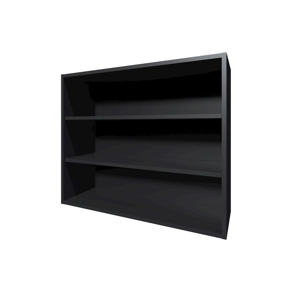 Chinle Wall Cabinet in Melamine with Open Storage, Wenge. Picture 4
