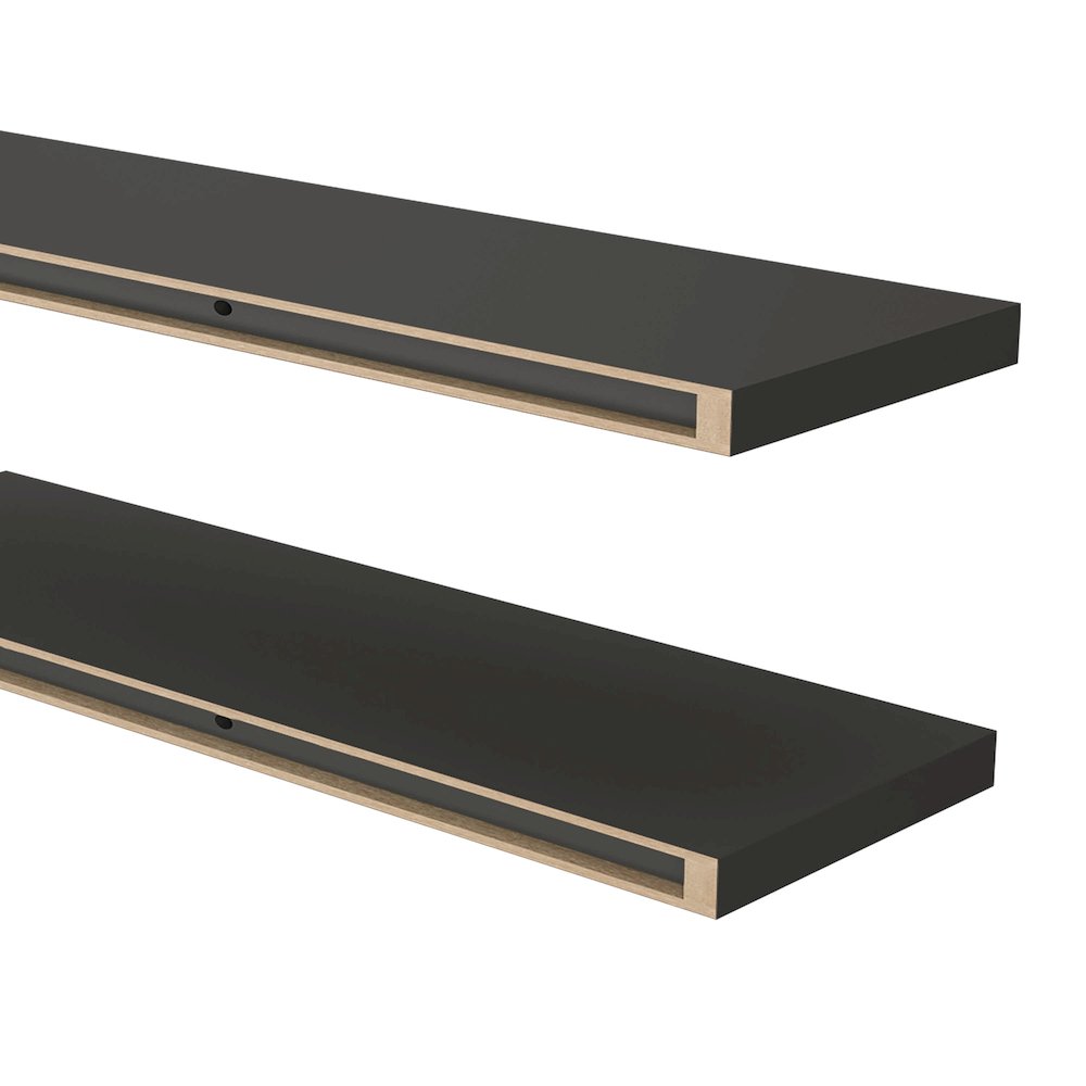 Greer Floating Shelf in Melamine x2, Grey. Picture 5