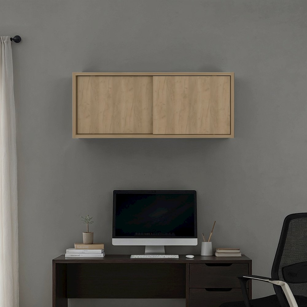 Bahia Wall Storage Cabinet, Natural Oak. Picture 2
