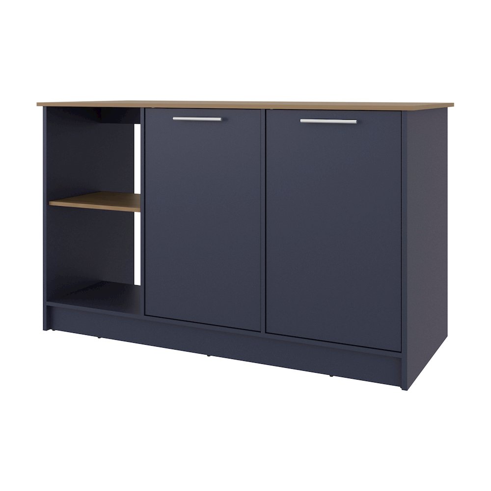 Demon Kitchen Island with Storage Cabinet and Open Shelves. Picture 1