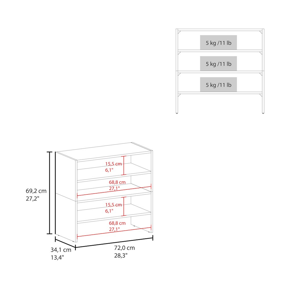 Orion Modern Shoe Rack Functional Design for Bedroom and Entryway, Natural Oak. Picture 3