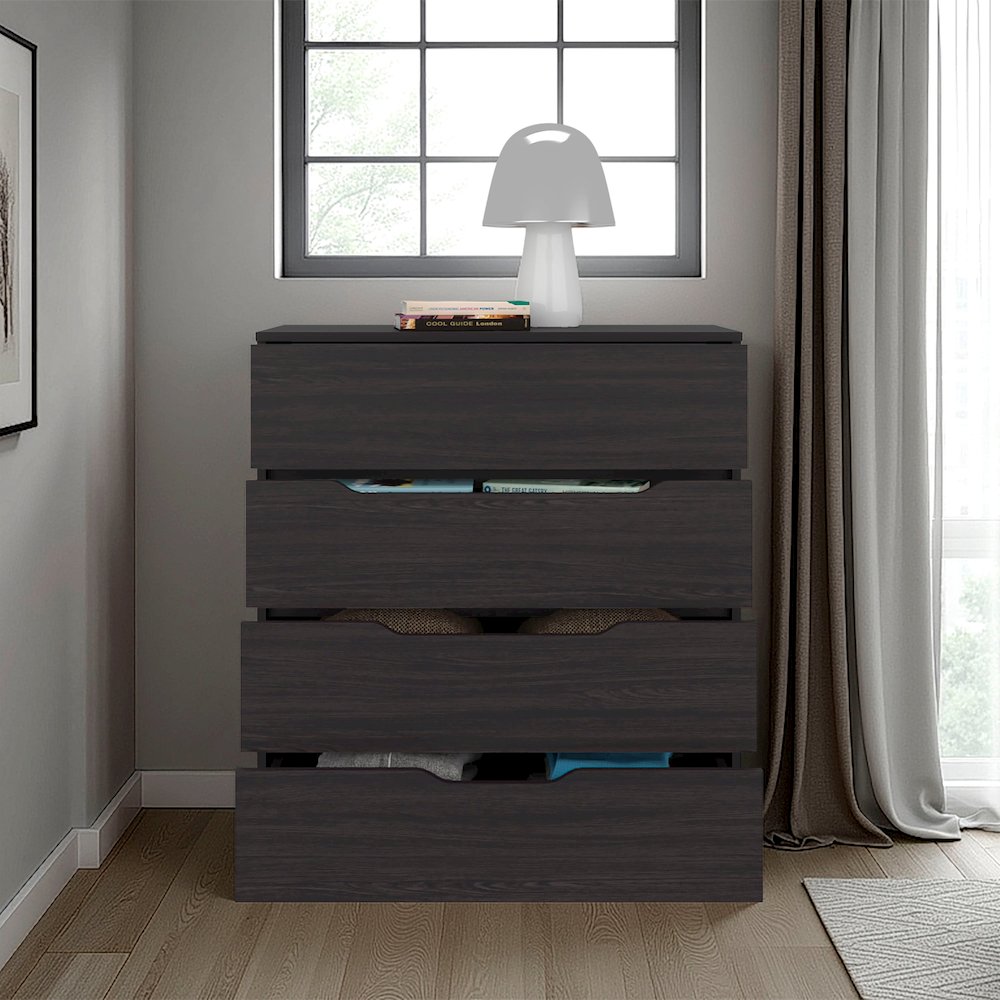 Bristol 4-Drawer Dresser – Modern and Functional Storage Solution, Wenge. Picture 4