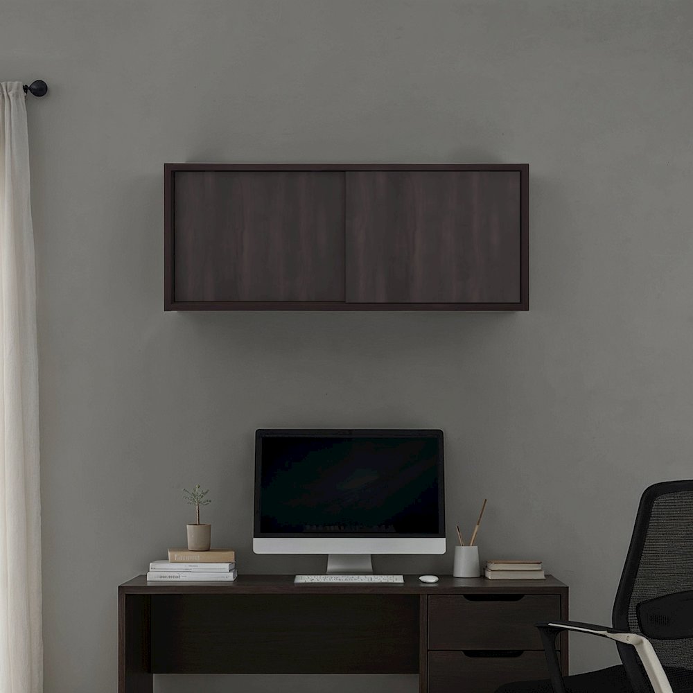 Bahia Wall Storage Cabinet, Stained Walnut. Picture 2