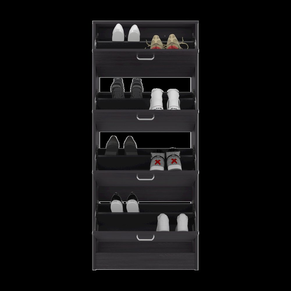 INOLA Vertical Shoe Cabinet with Doors for Home Organization, WENGUE. Picture 5
