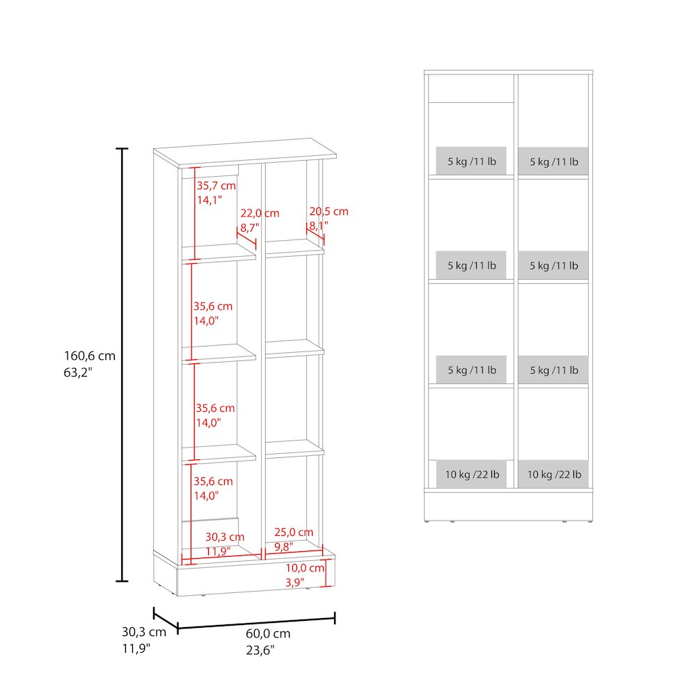 Rels Kitchen Storage Cabinet with 3 Shelves and 2 Closed Compartments, White. Picture 3