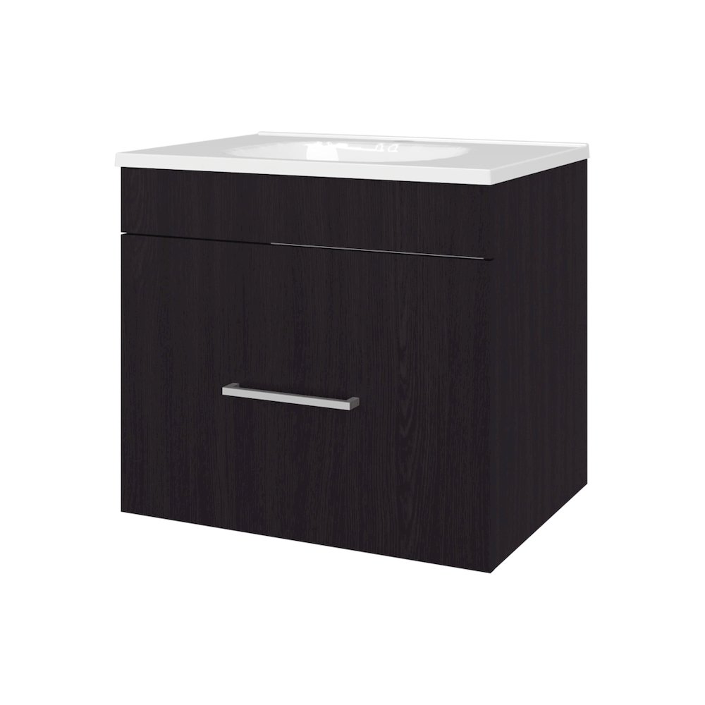 Story Floating Bathroom Vanity Set with Sink, One Drawer Wengue. Picture 1