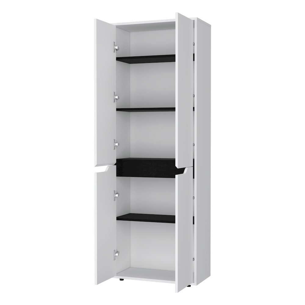 Keyser Multistorage Kitchen Pantry with 5 Shelves and 4 Doors, White/Wenge. Picture 3