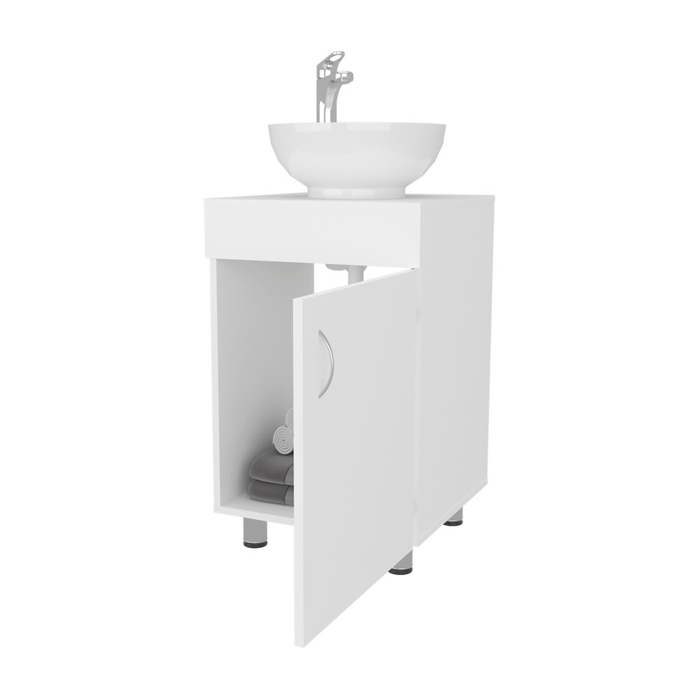 Loli Bathroom Vanity with Integrated Sink and Faucet, White. Picture 8