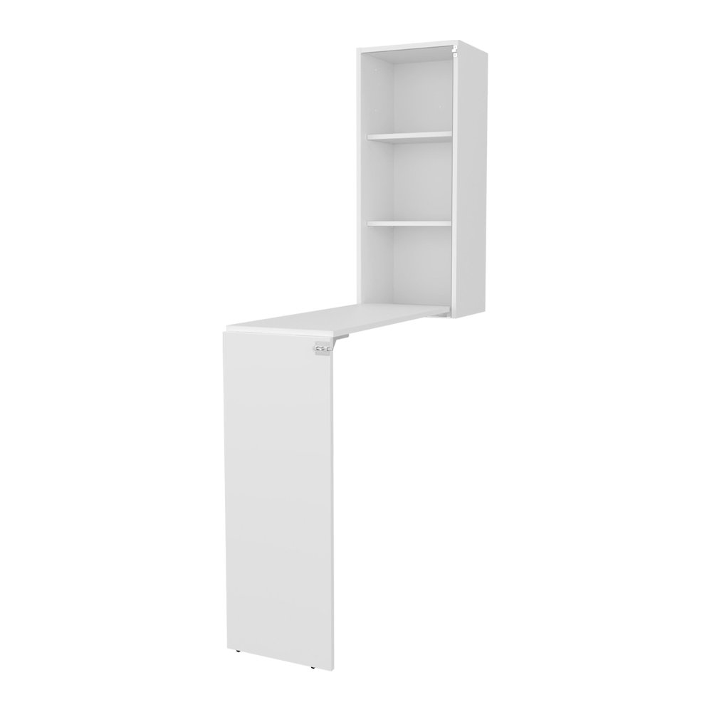 Rincon Valley Folding Table with Storage, White. Picture 6