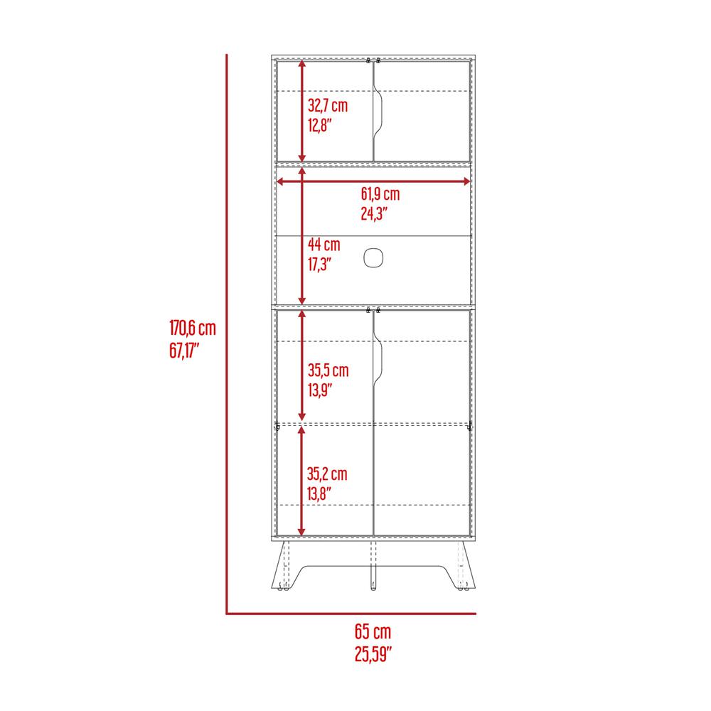 Brussel Microwave Pantry Cabinet, Top Double Door Cabinet, Countertop Surface. Picture 2