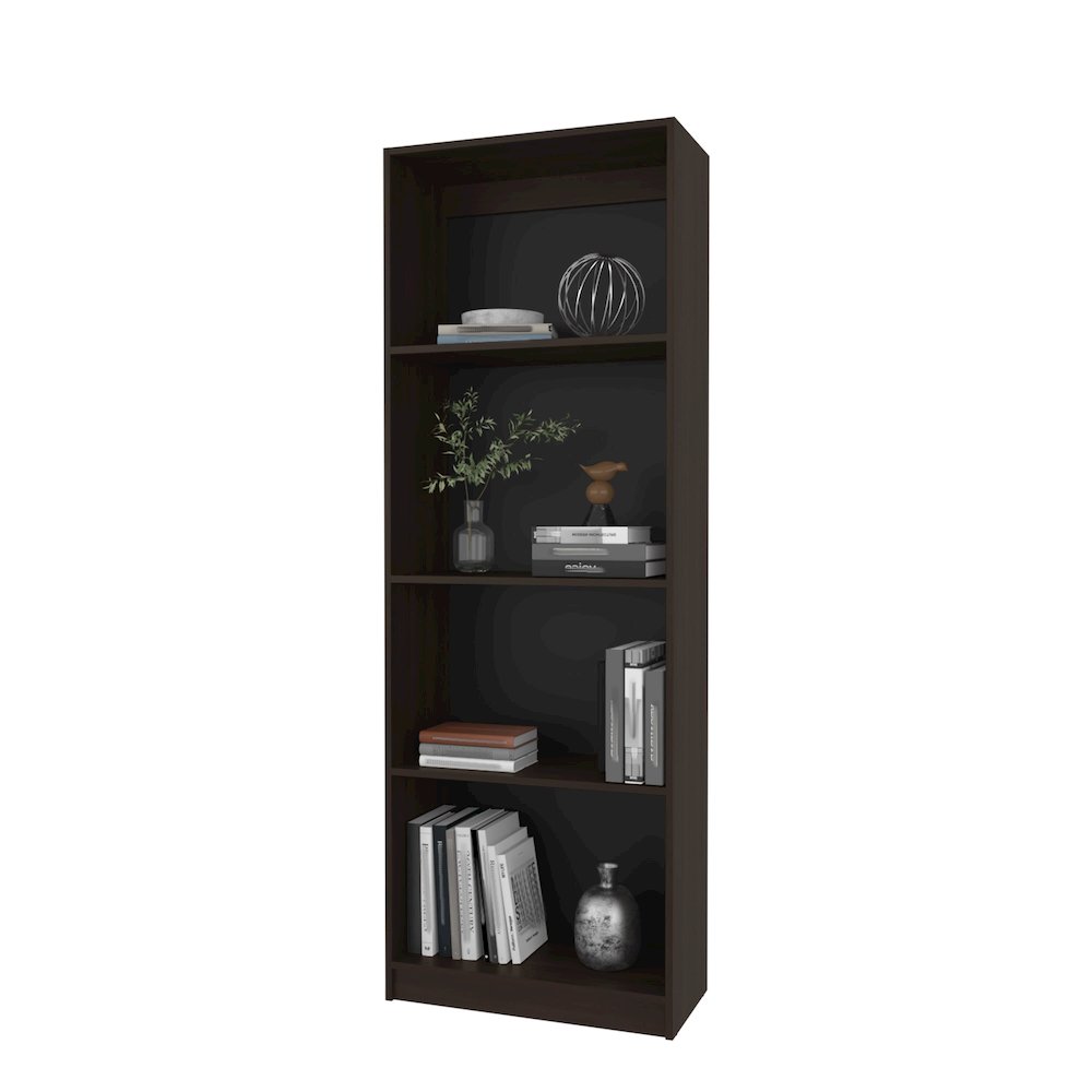 Bear Flat Bookcase with Open Storage and 4 Shelves ,Stained Walnut. Picture 4
