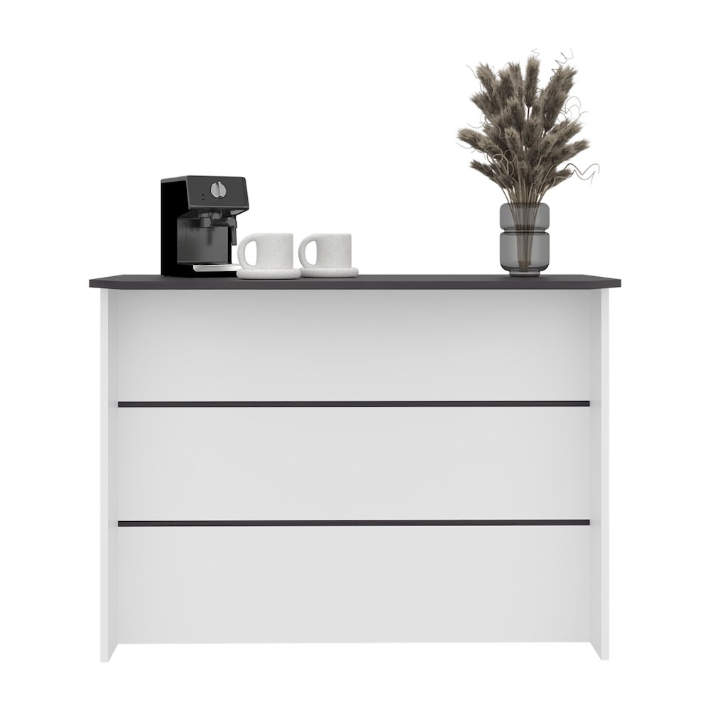 Central  kitchen island with modern design, ample storage space Wenge and white. Picture 7