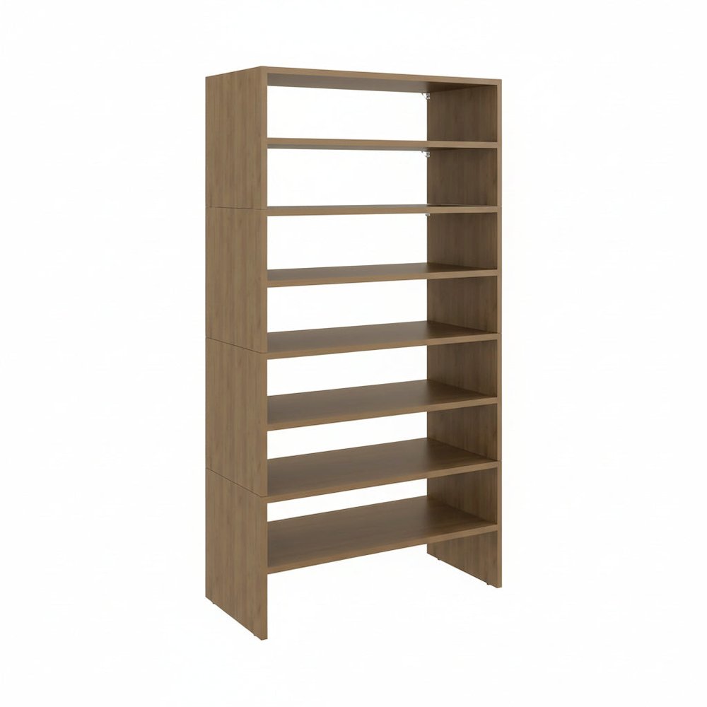 Orion Modern Shoe Rack Functional Design for Bedroom and Entryway, Natural Oak. Picture 1