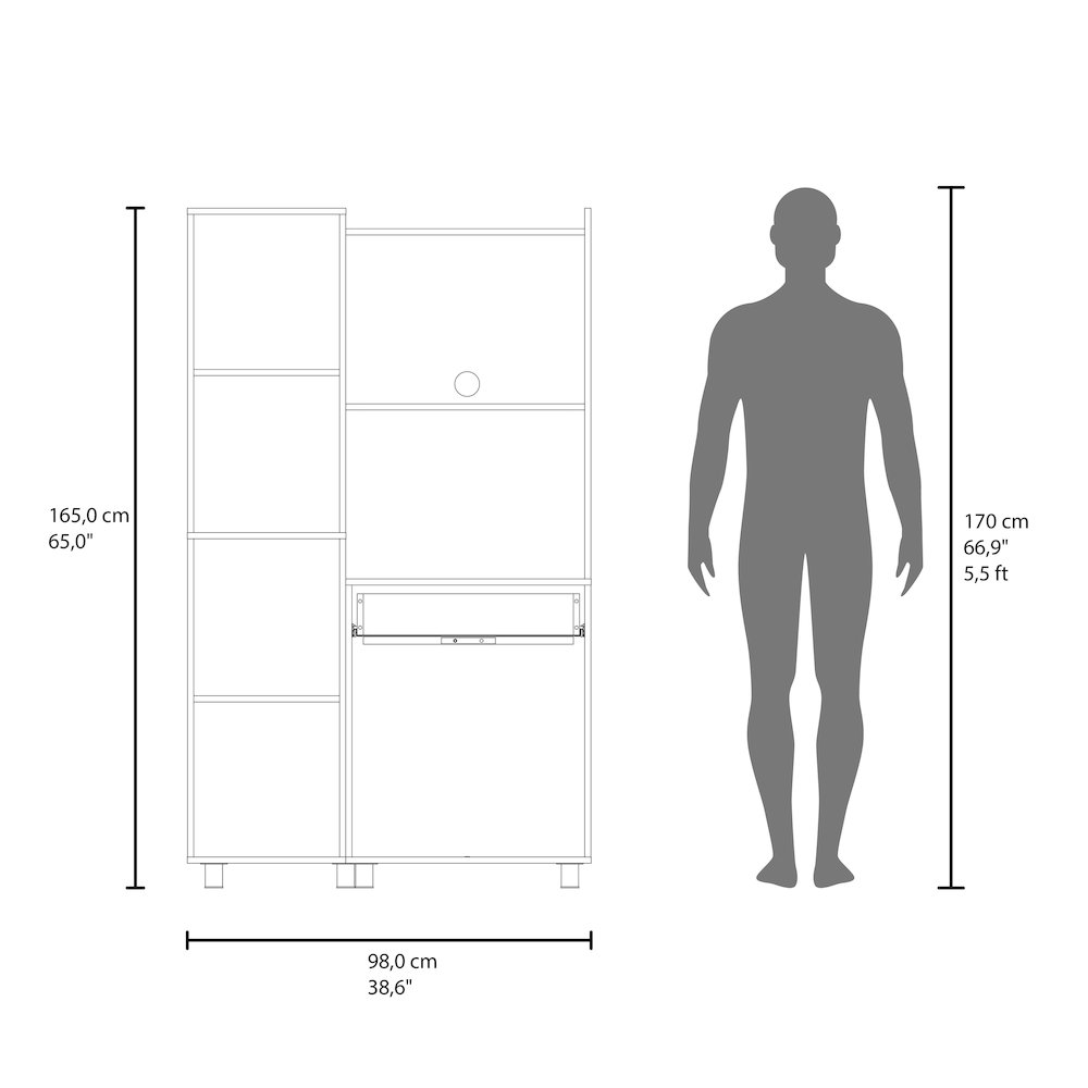 Soul Kitchen Storage Cabinet with Microwave Shelf, Drawer, and Open Compartments. Picture 7