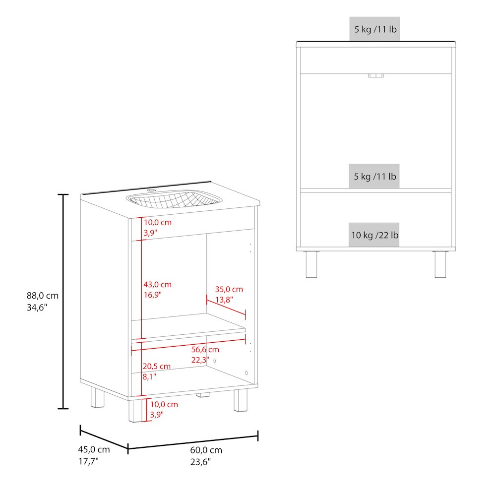 San Diego Two-Door Bathroom Cabinet with Internal Shelves for Efficient Storage. Picture 3