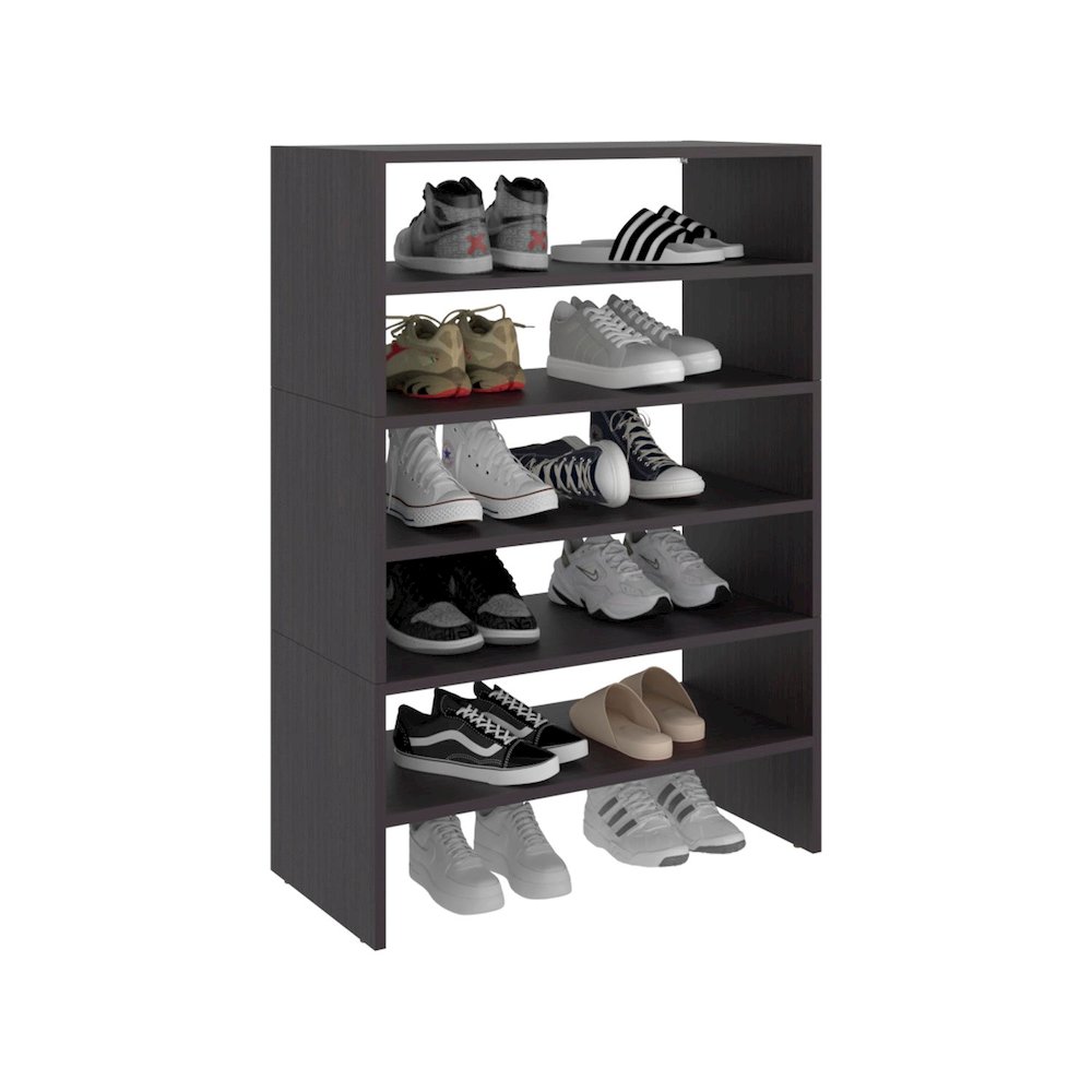 Houston Modern Shoe Rack Stylish Design for Bedroom and Hallway, Wengue. Picture 4