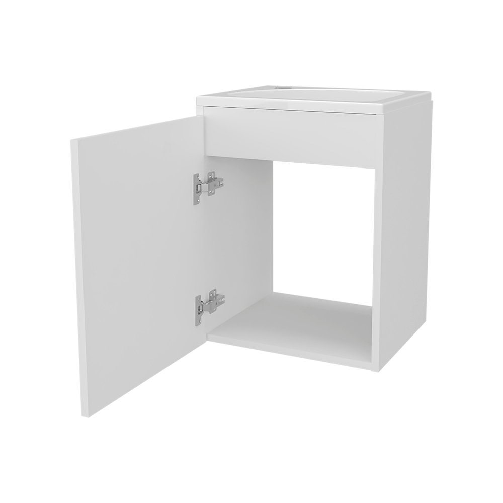Haigleer Creek Bathroom Vanity with Integrated Sink and Faucet, White. Picture 6