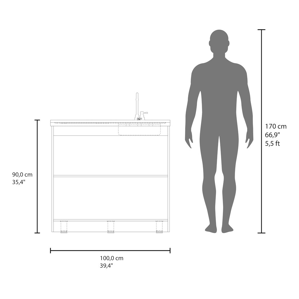 Extremo Kitchen Storage Cabinet with 2 Doors and 3 Shelves. Picture 7
