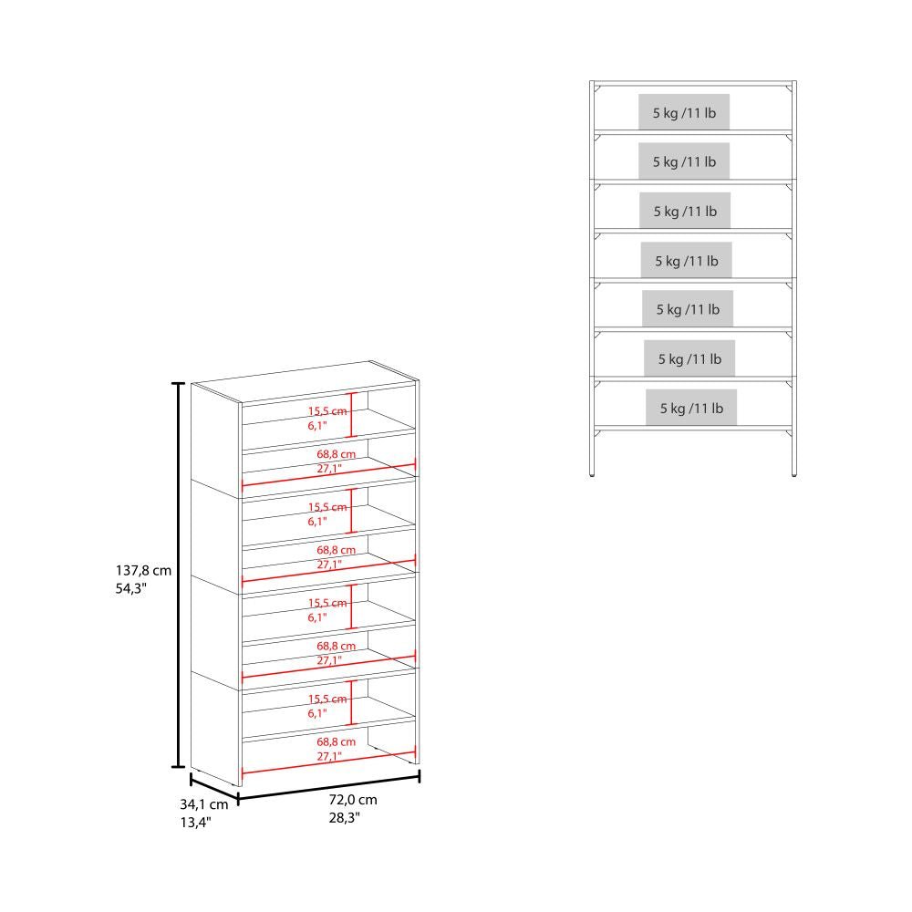 Berlin Shoe Rack with Open Shelves,  Ideal for Modern Home Spaces, White. Picture 3