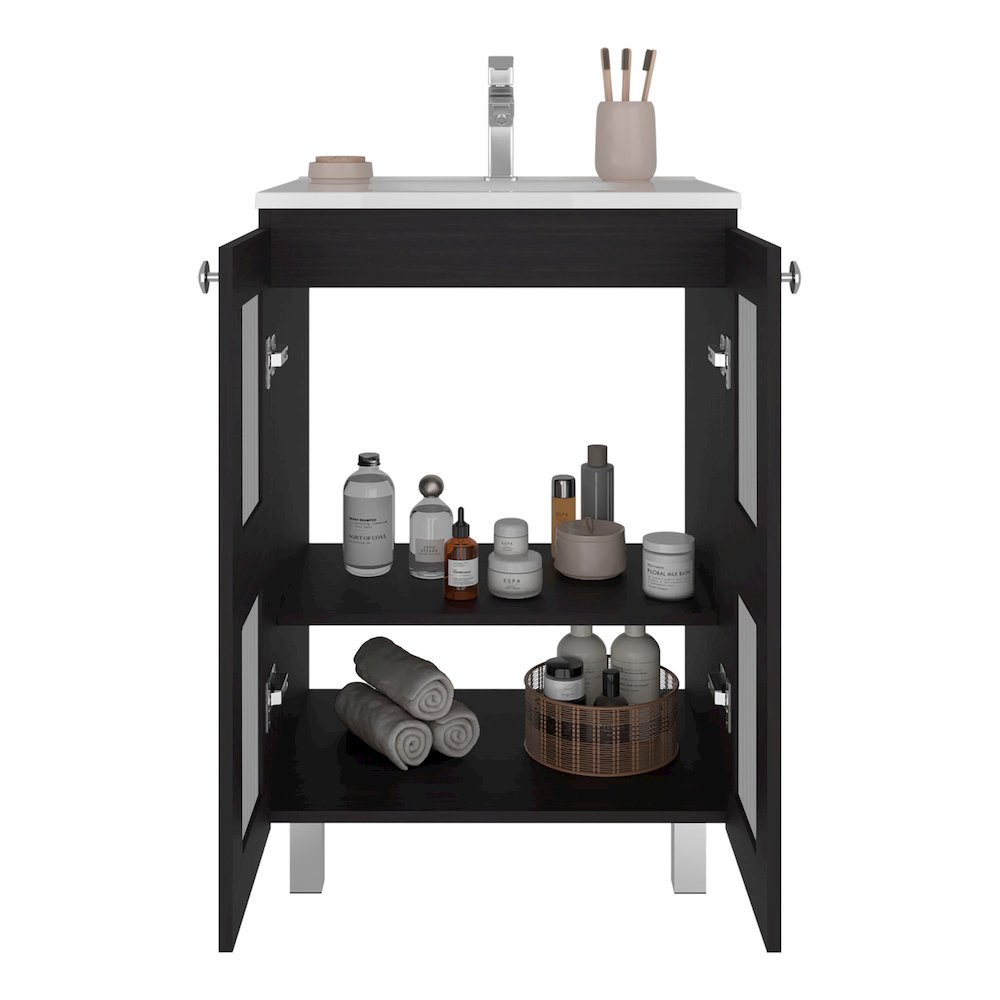 San Diego Two-Door Bathroom Cabinet with Internal Shelves for Efficient Storage. Picture 5