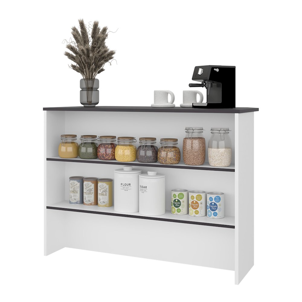 Central  kitchen island with modern design, ample storage space Wenge and white. Picture 5