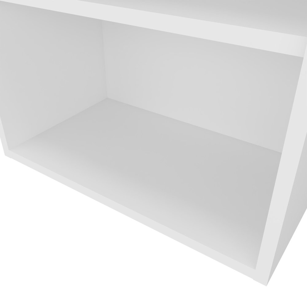 Guadalupe Wall Cabinet in Melamine with Open Storage, White. Picture 6