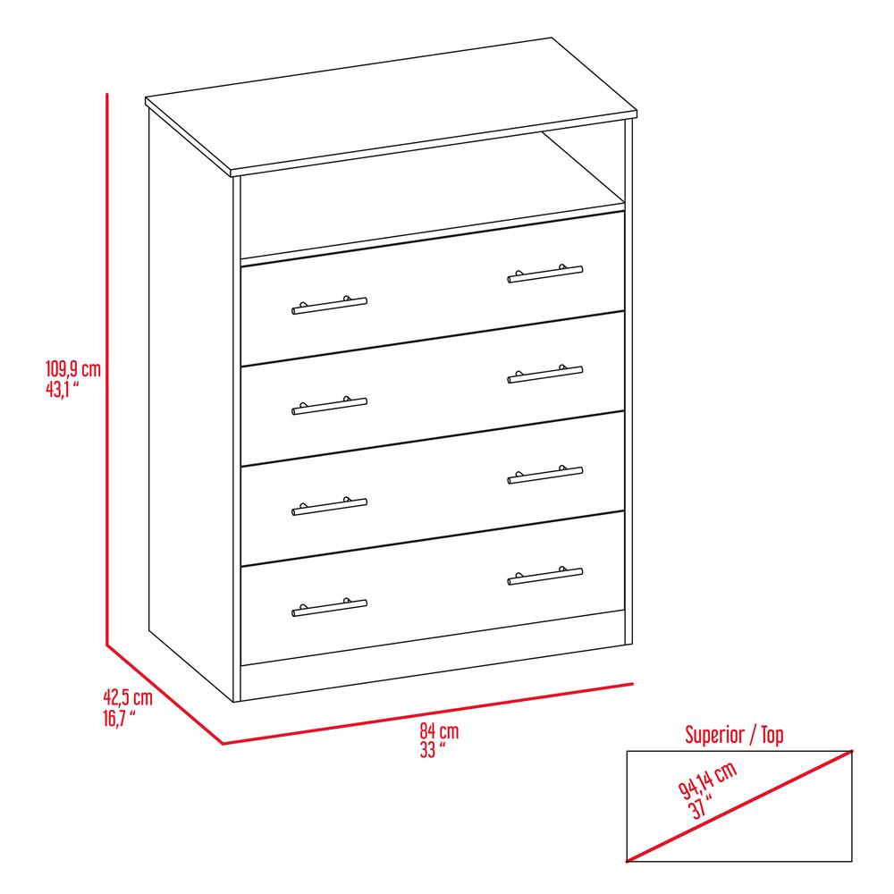 Carolina L Four Drawer Dresser. Picture 5