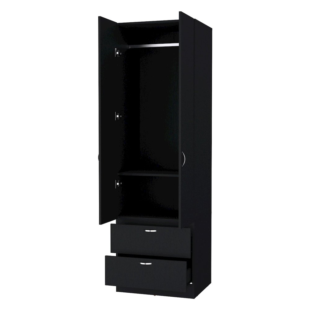 Tall Mayer Wardrobe in Melamine with Two Doors and Two Drawers. Picture 3