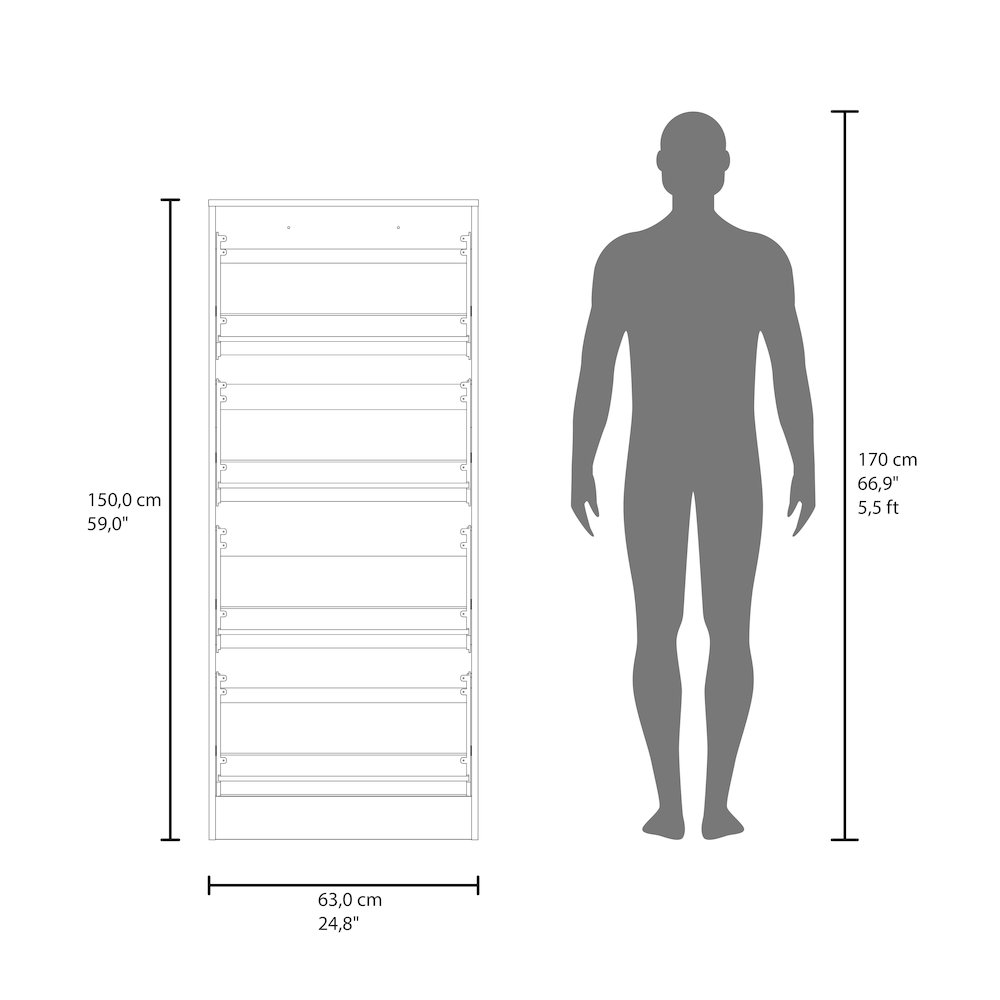 INOLA Vertical Shoe Cabinet with Doors for Home Organization, WENGUE. Picture 7