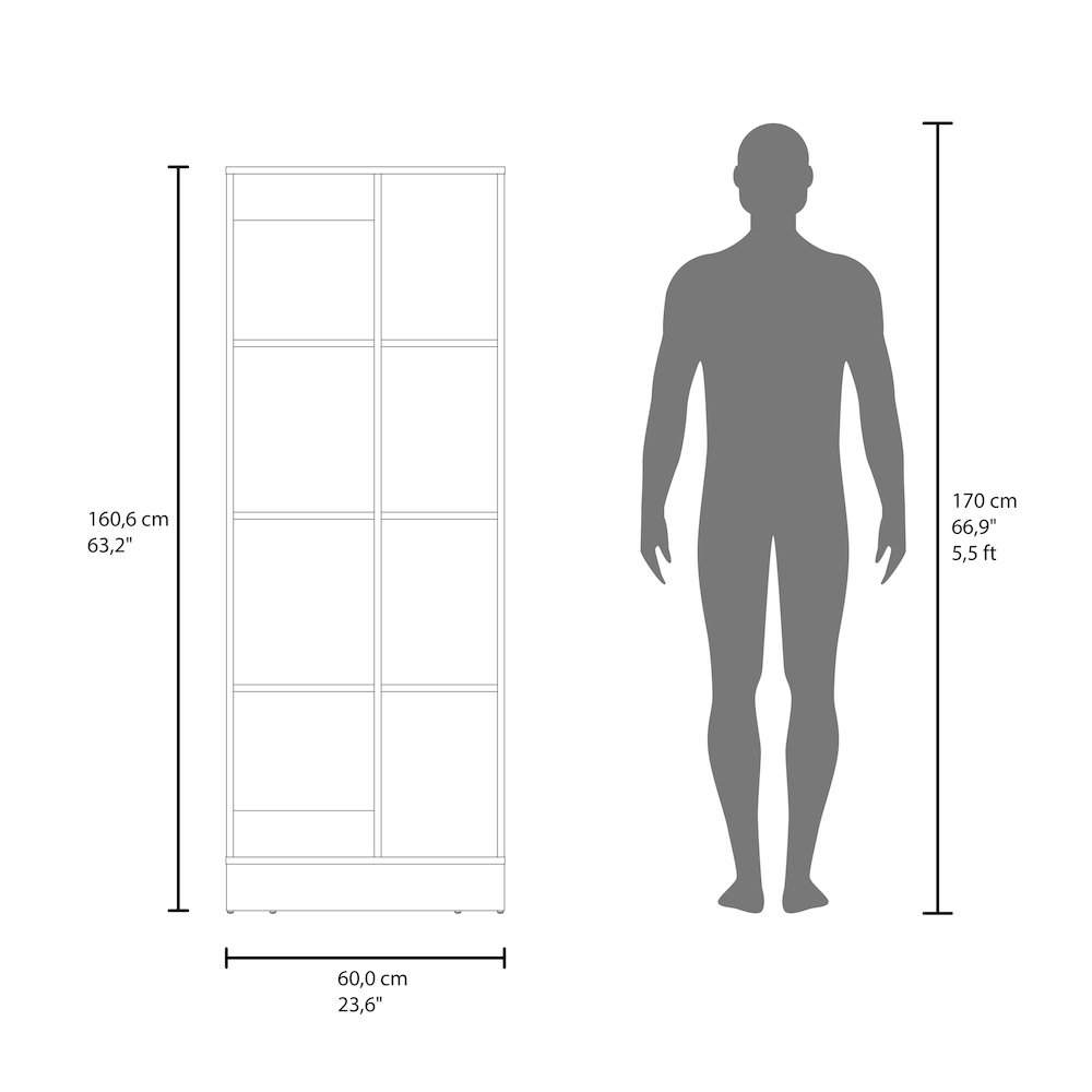 Rels Kitchen Storage Cabinet with 3 Shelves and 2 Closed Compartments, White. Picture 7