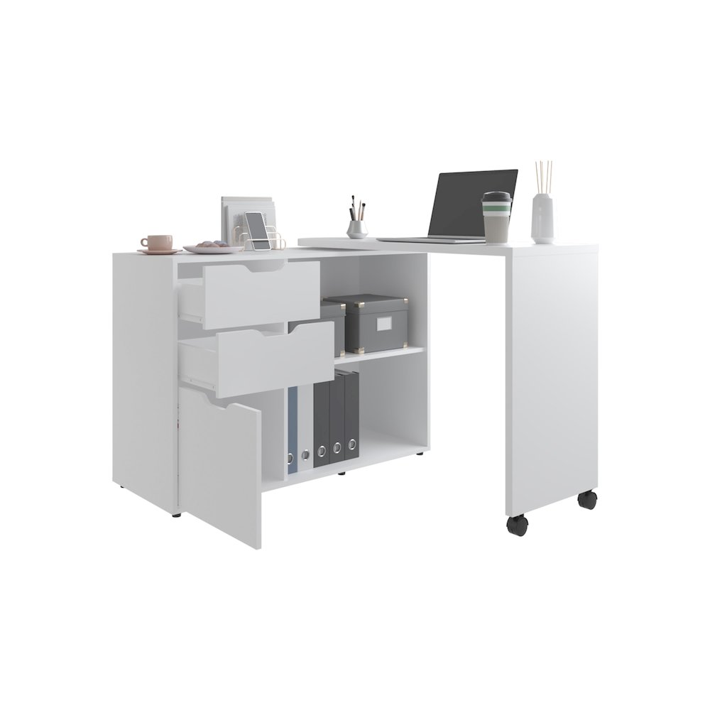 Rotating Desk with Ample Storage Space for a Modern Organized Office Environment. Picture 5