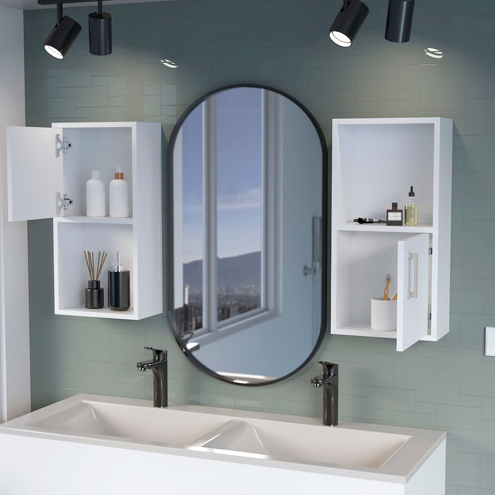 Dixie 2 bathroom medicine cabinets with storage with open shelf. Picture 6