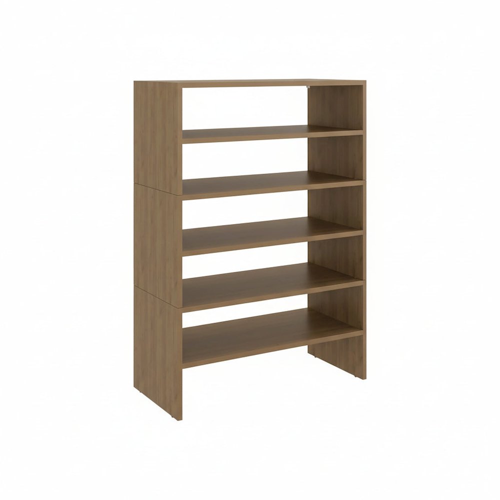 Orion Modern Shoe Rack Functional Design for Bedroom and Entryway, Natural Oak. Picture 1