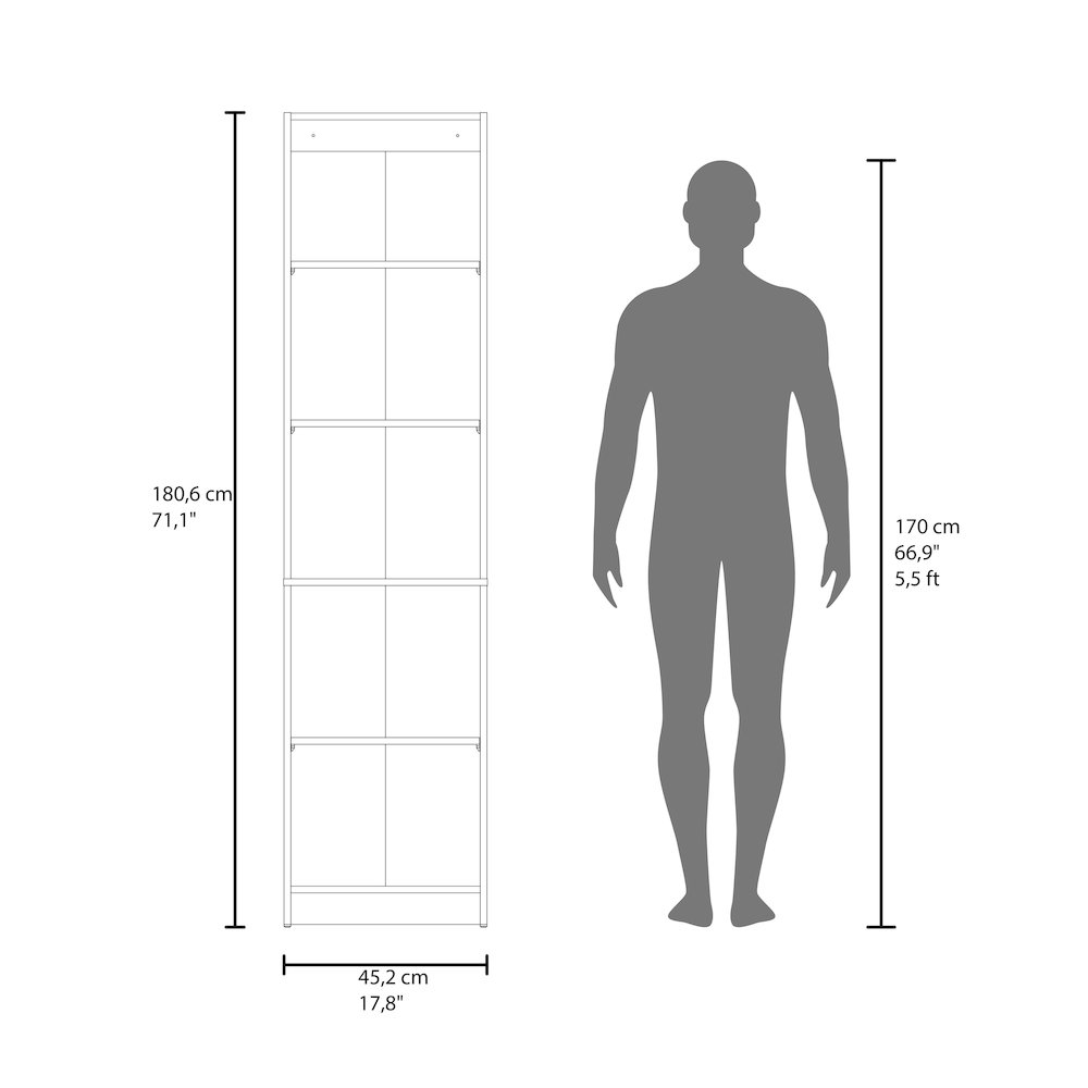 Modern Storage Cabinet with 5 Shelves and Glass Front, Minimalist Design, White. Picture 7