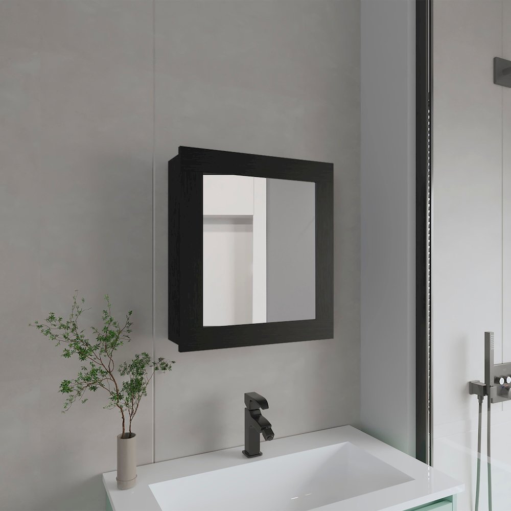 Payson Medicine Cabinet in Melamine With Included Mirror, Wenge. Picture 8
