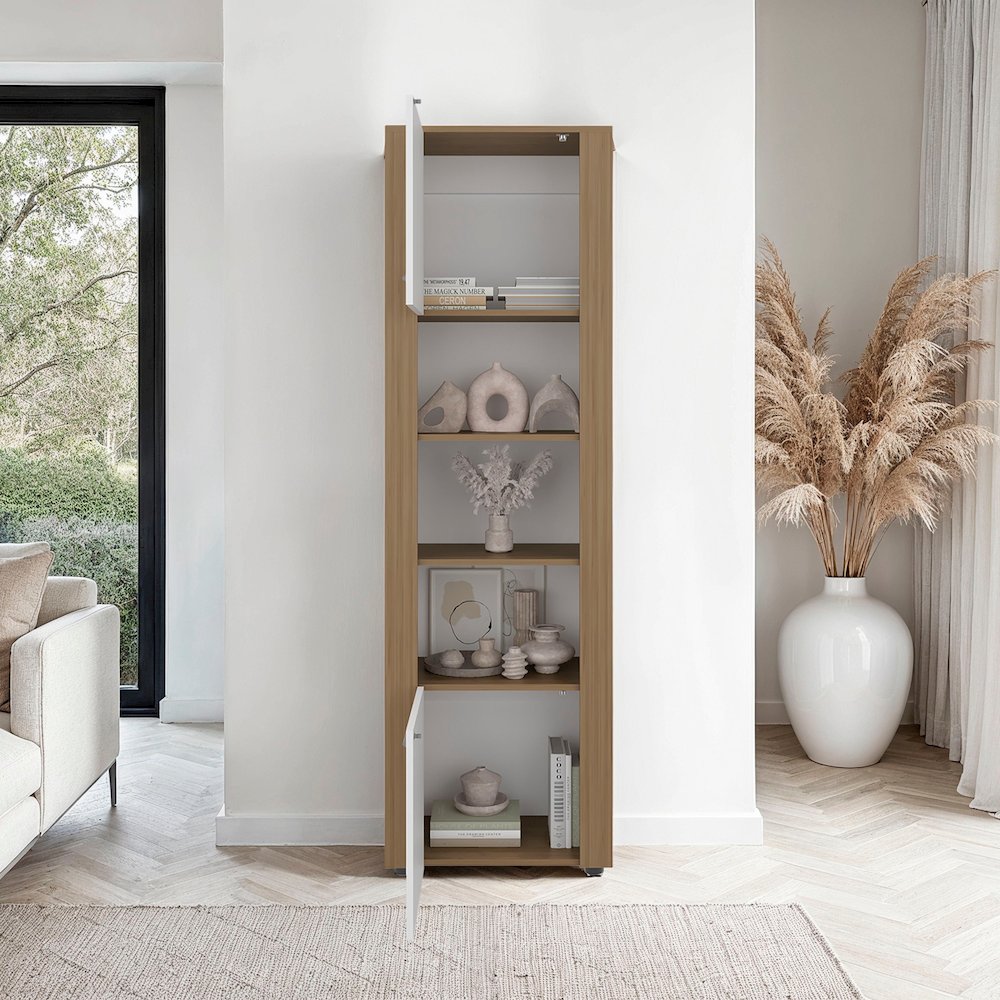 Liora Vertical Cabinet with Doors for Practical Home Organization. Picture 4